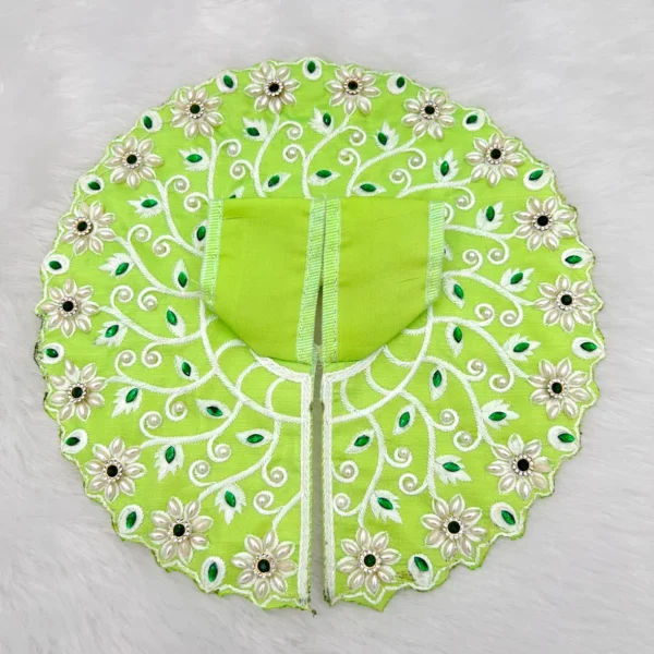 Moti Work Kadhai Design Dress, Color- Green