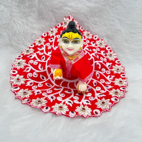 Moti Work Kadhai Design Dress, Color- Red