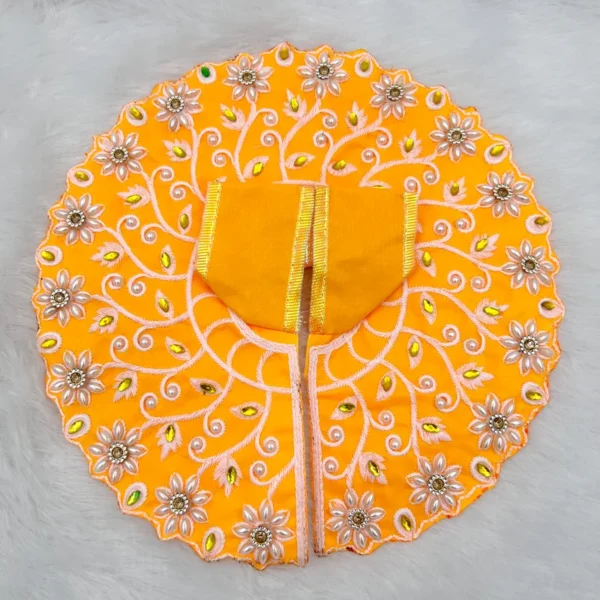 Moti Work Kadhai Design Dress, Color- Yellow