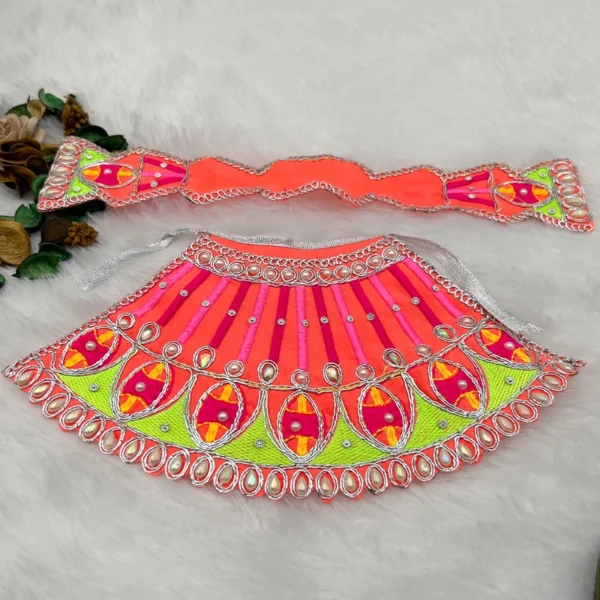 Kadhai Design Dress for Mata Rani, Khatu Shyam. Color-Orange
