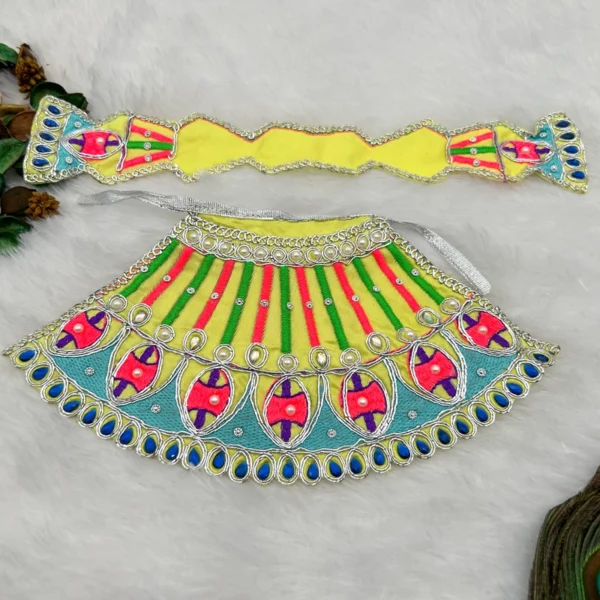 Kadhai Design Dress for Mata Rani, Khatu Shyam. Color-Yellow
