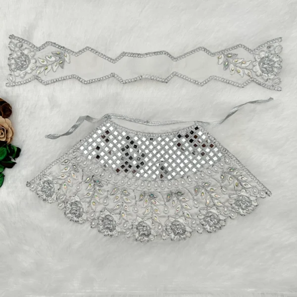 Grey White Mirror Design Dress.