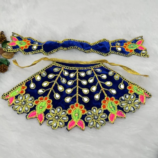 Mirror Design Velvet Dress. Size 4 no. Color- Blue