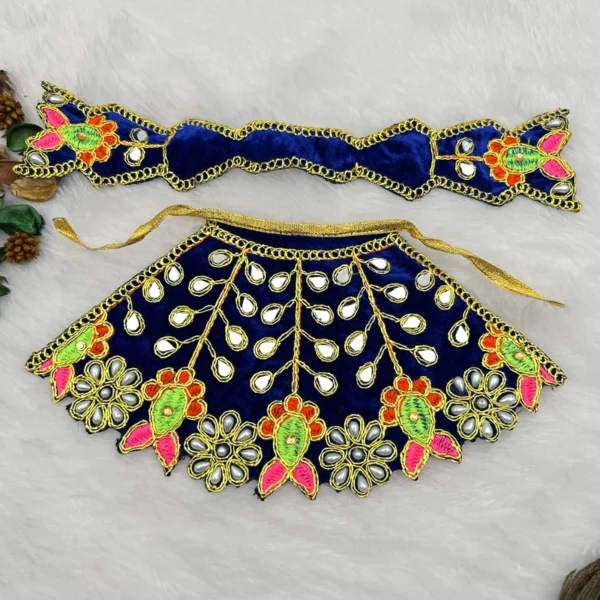 Mirror Design Velvet Dress. Size 4 no. Color- Blue