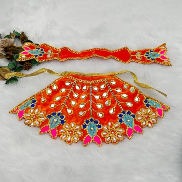 Mirror Design Velvet Dress. Size 4 no. Color- Orange