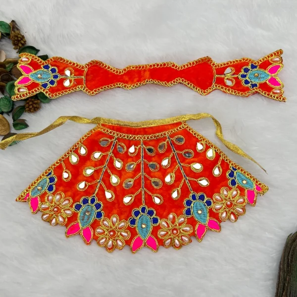 Mirror Design Velvet Dress. Size 4 no. Color- Orange