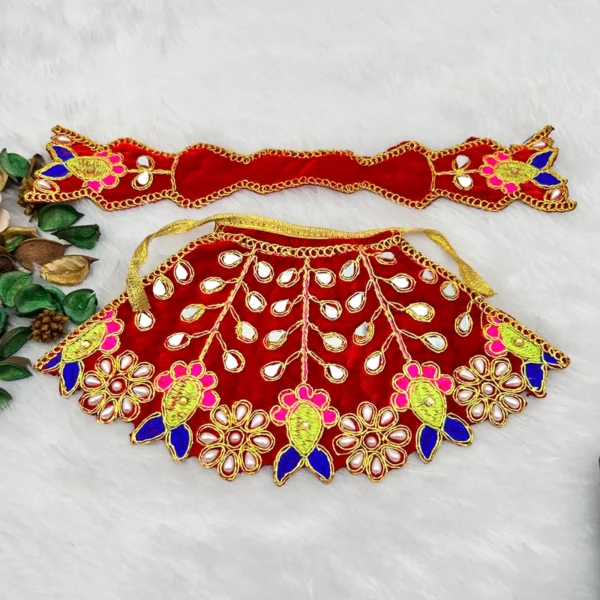 Mirror Design Velvet Dress. Size 4 no. Color- Red