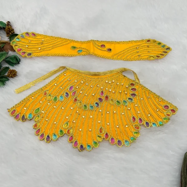 Lining Kadhai Design Dress Poshak. Color- Yellow