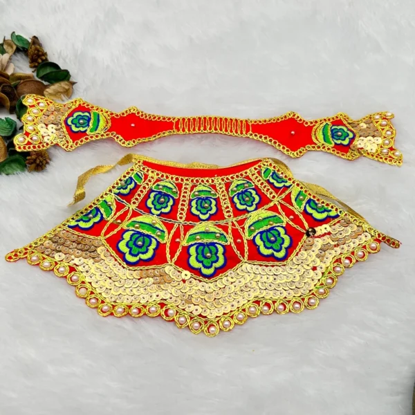 Rajasthani Kadhai Design Dress. Color- Red
