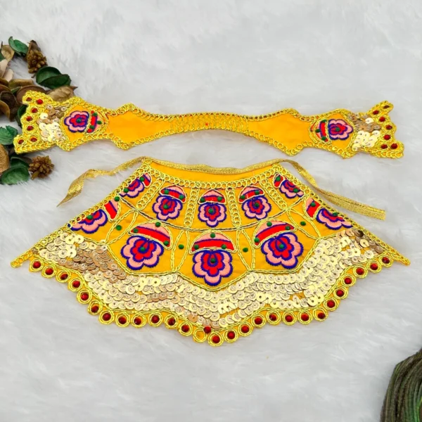 Rajasthani Kadhai Design Dress. Color- Yellow