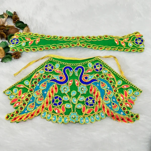 Peacock Kadhai Design Poshak. Size- 5 Inches, Color- Green
