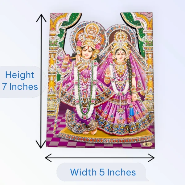 Radha Krishna Pink, MDF Cut Out, Size- 5*7 Inches