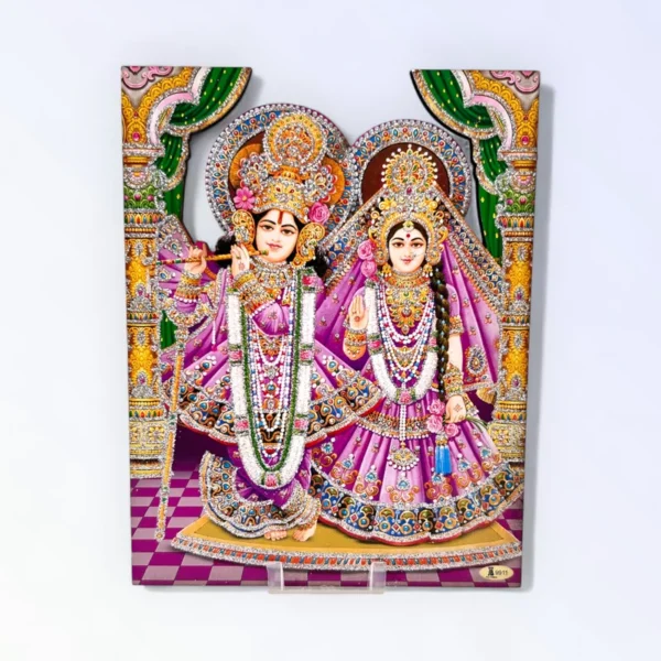 Radha Krishna Pink, MDF Cut Out, Size- 5*7 Inches