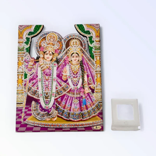 Radha Krishna Pink, MDF Cut Out, Size- 5*7 Inches