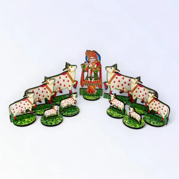 Cow set, Ast Sakhi, Ast Sakha, Gopi Set, Janmashtami special Statuette, Figurines, Photo Frames, Decoratives for laddu gopal, Thakur ji, Radha Rani.