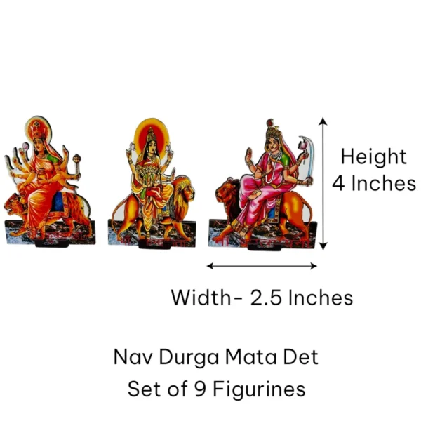Nav Durga Set, Set of 9 Devi Figurines, Height- 4 Inches