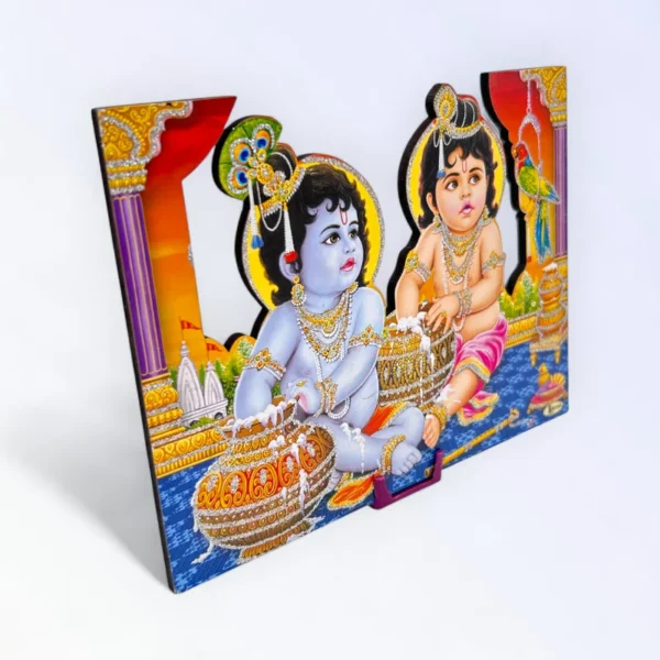 Krishna Baldau Makhan, MDF Cut Out, Size- 7*5 Inches