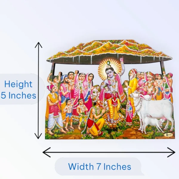 Goverdhan Leela, MDF Cut Out, Size- 7*5Inches