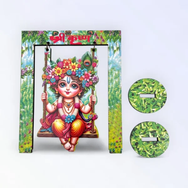 Krishna, MDF Swing Cut Out, Size- 5*6 Inches