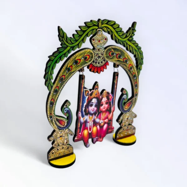 Radha Krishna Tree, MDF Swing Cut Out, Size- 5*6 Inches
