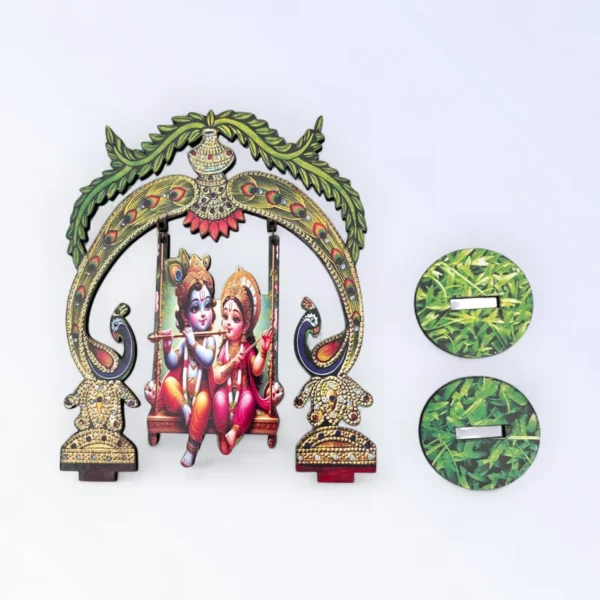 Radha Krishna Bansuri, MDF Swing Cut Out, Size- 5*6 Inches