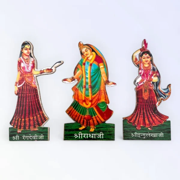 Ast Sakhi, Radha Rani, Height- 4 Inches. Set of 9 Figurines.
