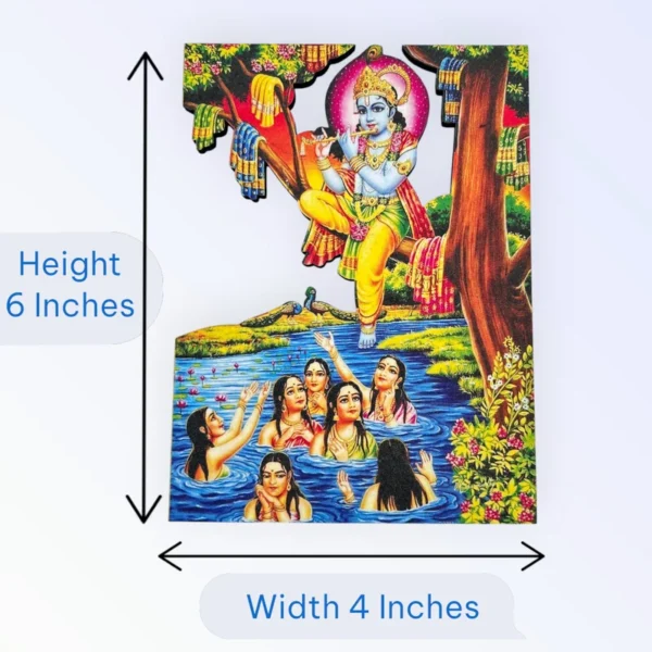 Krishna Nahan Leela, MDF Cut Out, Size- 4*6 Inches