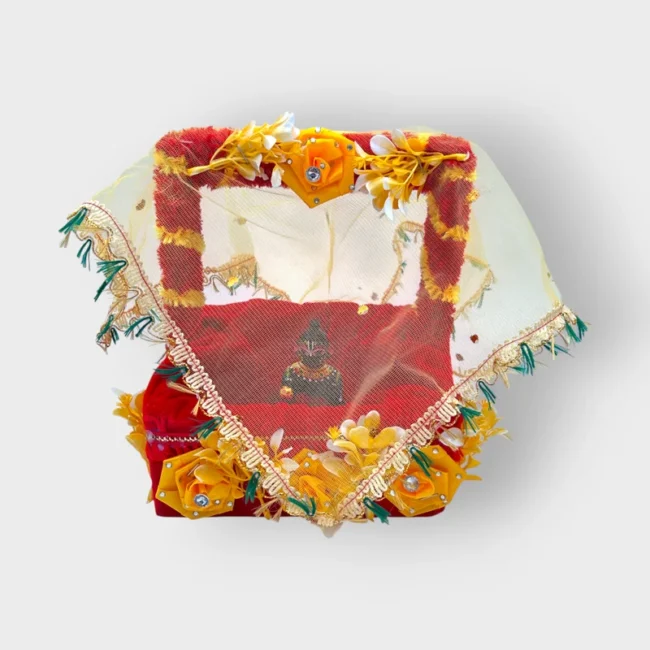 Travel Basket for laddu gopal, Thakur ji, Radha Rani. Wooden basket tokri.
