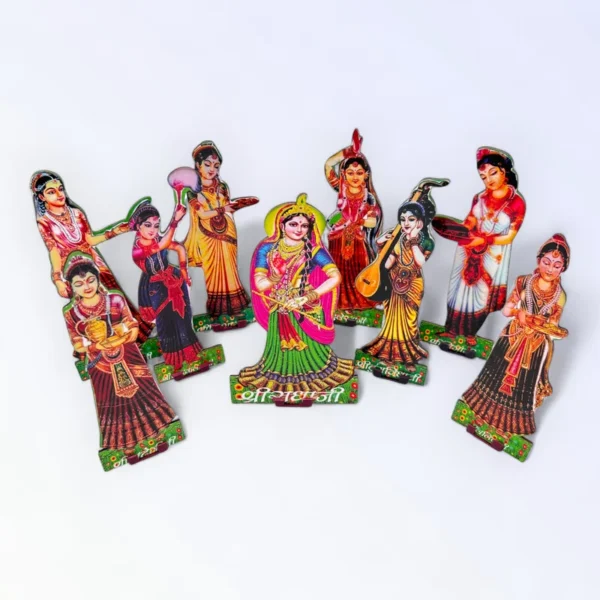 Ast Sakhi, Radha Rani New, Height- 6 Inches. Set of 9 Figurines.