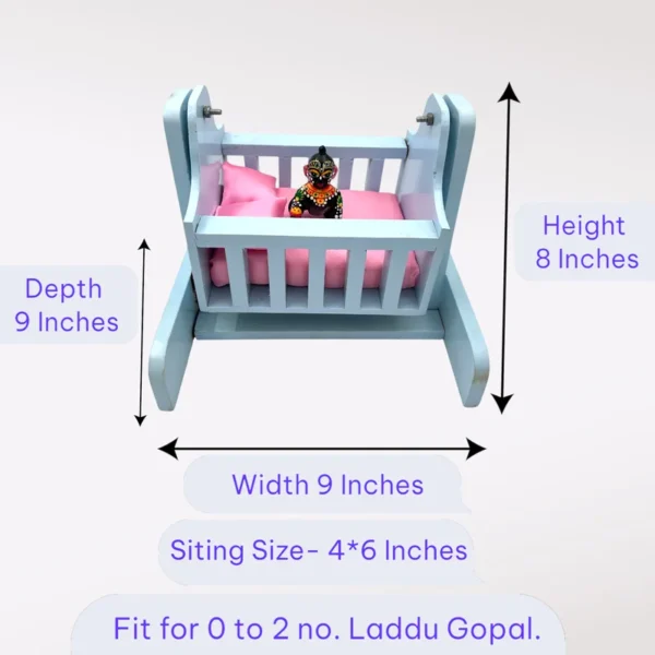 Beautiful Wooden Palna cum Bed, Size- Small