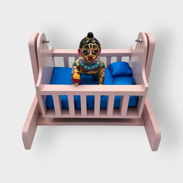 Beautiful Wooden Palna cum Bed, Size- Medium