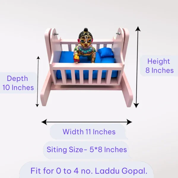 Beautiful Wooden Palna cum Bed, Size- Medium
