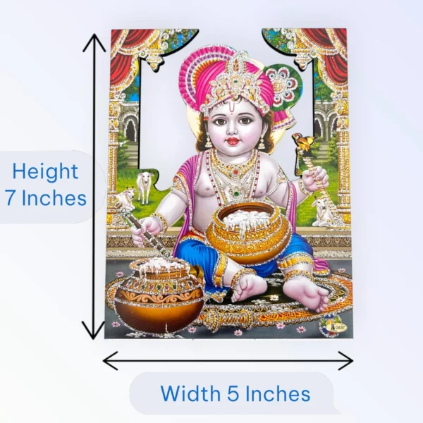 Krishna Makhan, MDF Cut Out, Size- 5*7 Inches