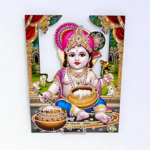 Krishna Makhan, MDF Cut Out, Size- 5*7 Inches