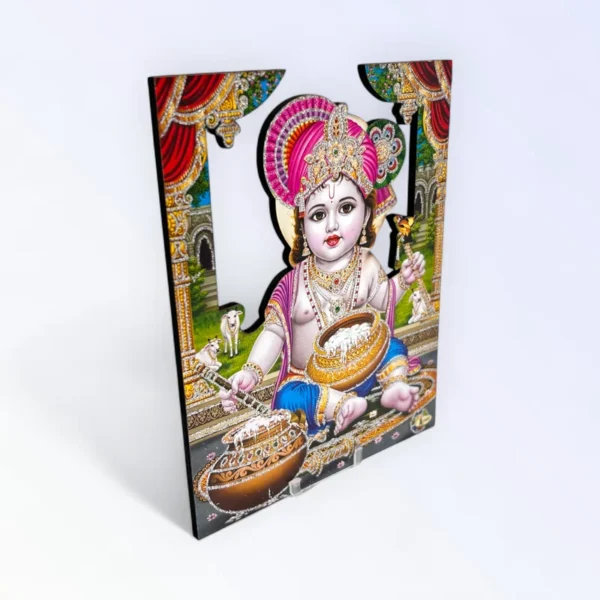 Krishna Makhan, MDF Cut Out, Size- 5*7 Inches