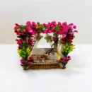 Flower Decorated Square Light House for Laddu Gopal Ji, Medium Size