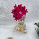 Beautiful Flower Decorated Pagdi, Color- Pink