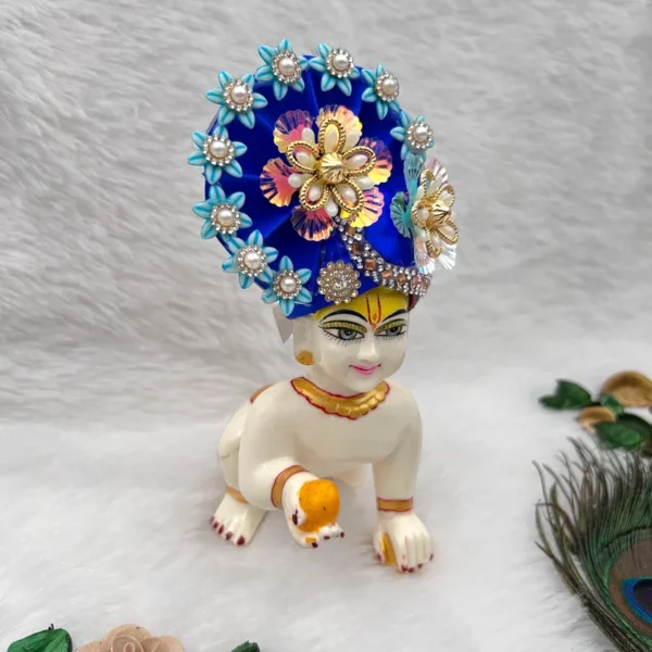 Beautiful Stone Decorated Adjustable Pagdi, Color- Blue