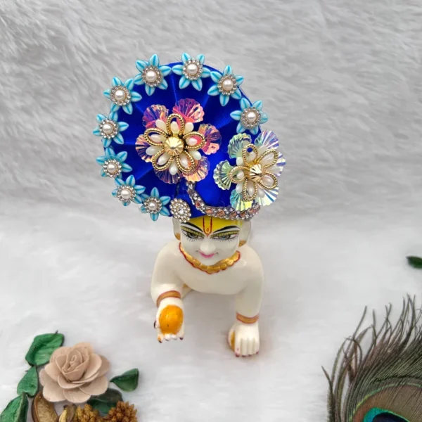 Beautiful Stone Decorated Adjustable Pagdi, Color- Blue