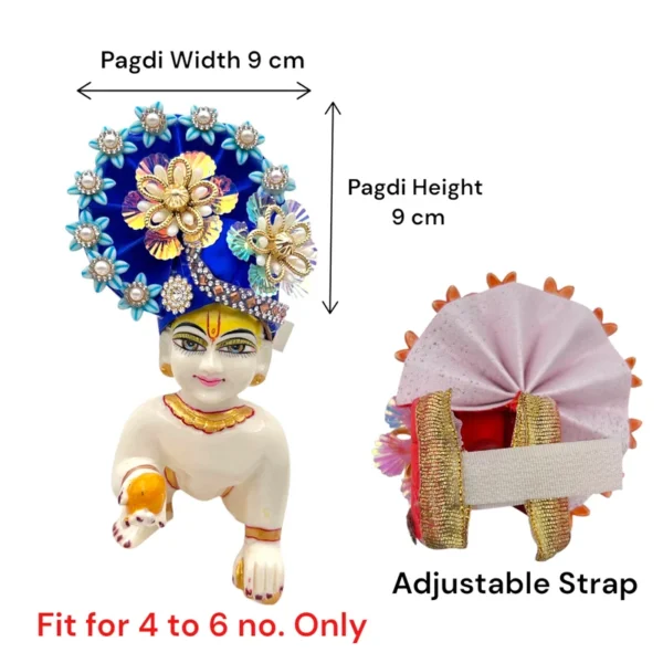Beautiful Stone Decorated Adjustable Pagdi, Color- Blue