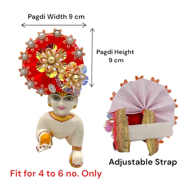 Beautiful Stone Decorated Adjustable Pagdi, Color- Orange