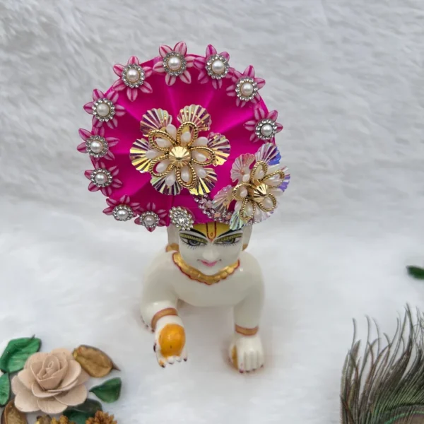 Beautiful Stone Decorated Adjustable Pagdi, Color- Pink