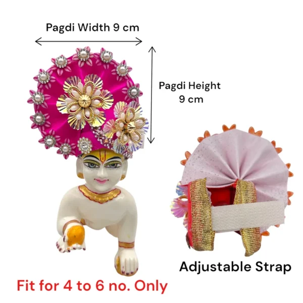 Beautiful Stone Decorated Adjustable Pagdi, Color- Pink