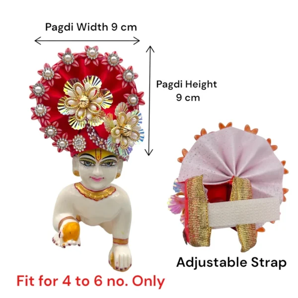 Beautiful Stone Decorated Adjustable Pagdi, Color- Red