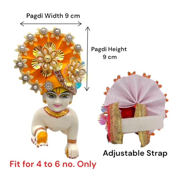 Beautiful Stone Decorated Adjustable Pagdi, Color- Yellow