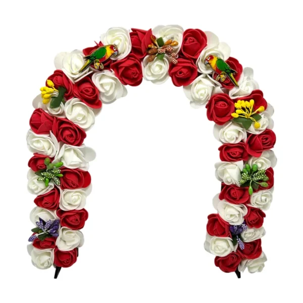 Phool Petika, Flower Backdrop for Laddu Gopal, Small Size, Color- White & Red