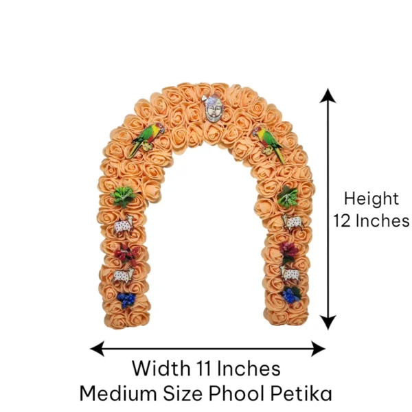 Phool Petika, Flower Backdrop for Laddu Gopal, Medium Size, Color- Orange