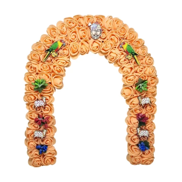 Phool Petika, Flower Backdrop for Laddu Gopal, Medium Size, Color- Orange