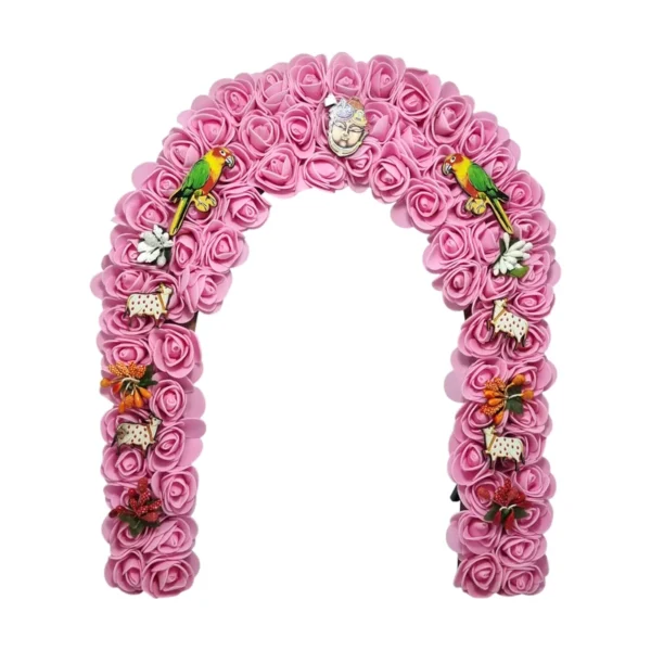Phool Petika, Flower Backdrop for Laddu Gopal, Medium Size, Color- Pink