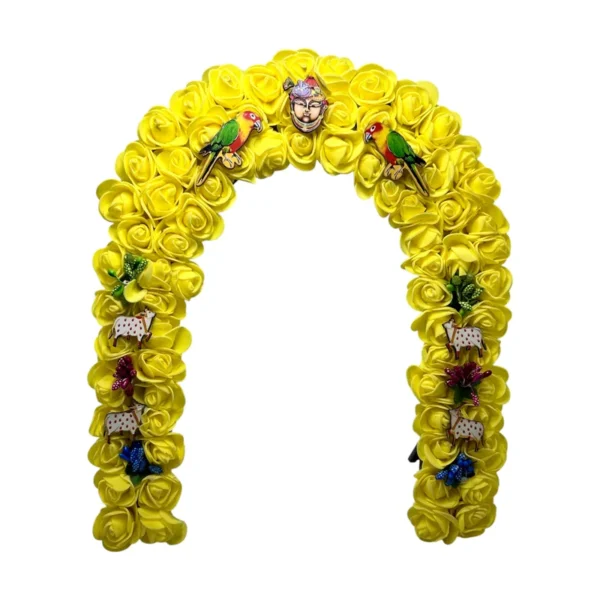 Phool Petika, Flower Backdrop for Laddu Gopal, Medium Size, Color- Yellow